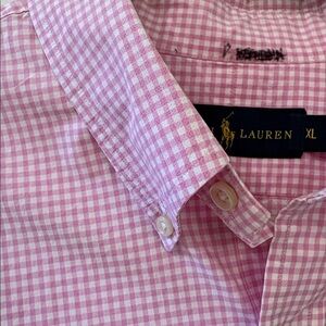 Ralph Lauren pink white gingham check shirt XL